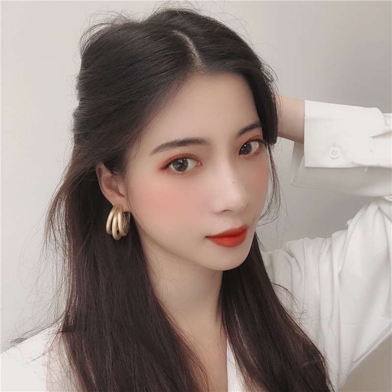 Anting Tusuk Gantung Bahan Sterling Silver 925 Gaya Koreasimple Untuk Wanita