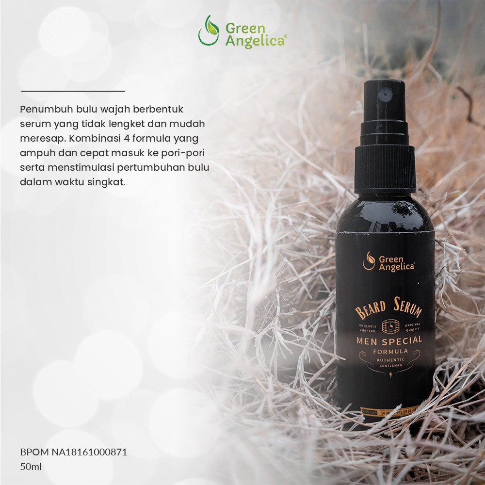 BEARD SERUM GREEN ANGELICA - PENUMBUH JAMBANG, BREWOK, KUMIS, ALIS DLL