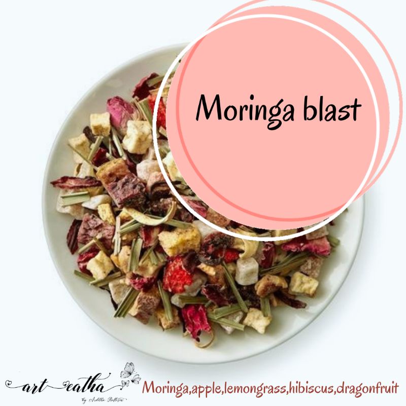 

Moringa blast - Moringa/daun kelor,dragon fruit,lemongrass,apple,ginger