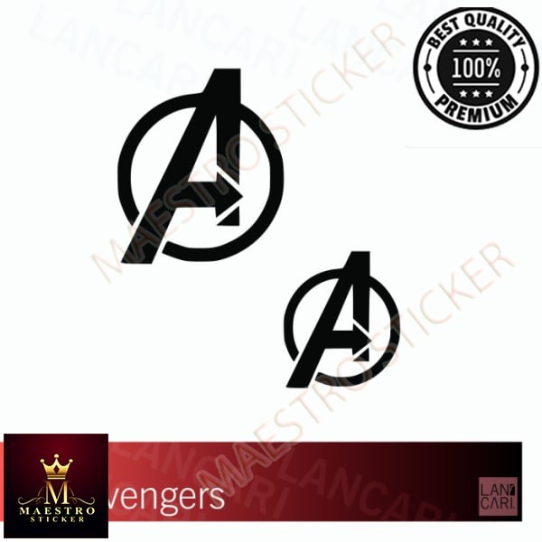 

M.STICKER Sticker Cutting The Avengers icons Movie Vinyl Cut Stiker - Hitam
