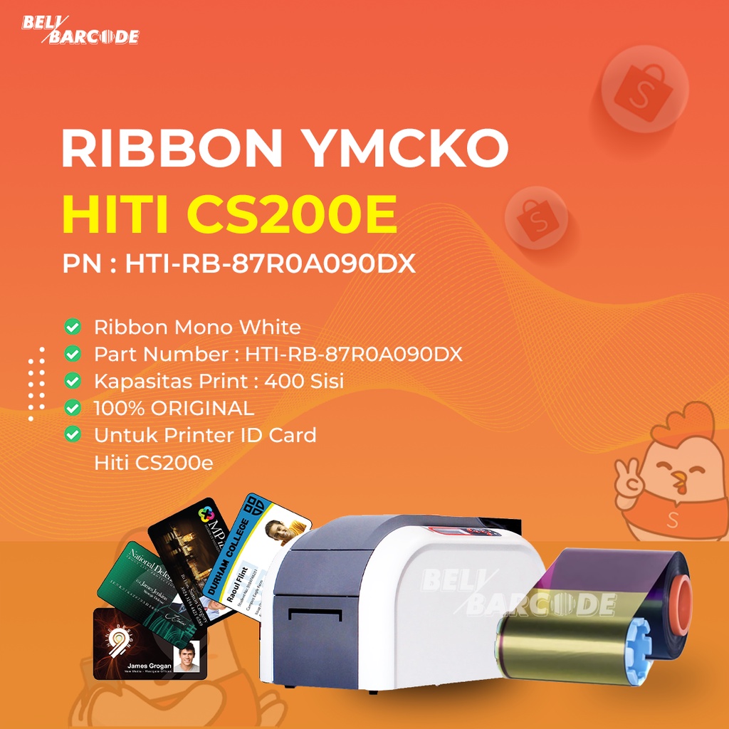 Ribbon Warna Printer ID Card Hiti CS 200e Ribbon YMCKO 400 Sisi