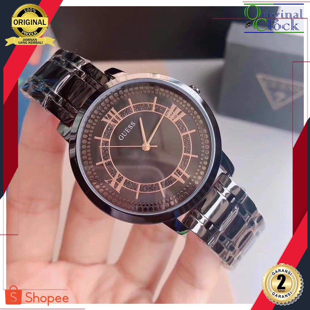 JAM TANGAN PRIA WANITA | RANTAI | KULIT | KARET | MURAH | WANITA | GU3SS ORIGINAL W0933L4 FULL SET B