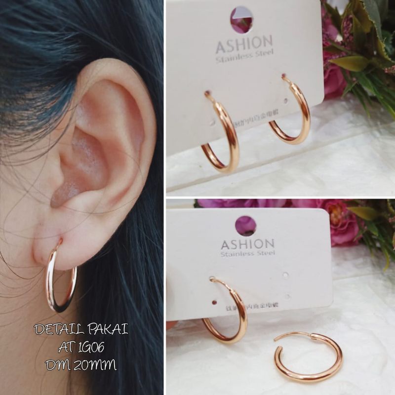 Anting Titanium Bulat Wanita Cocok Dipakai Untuk Sehari hari