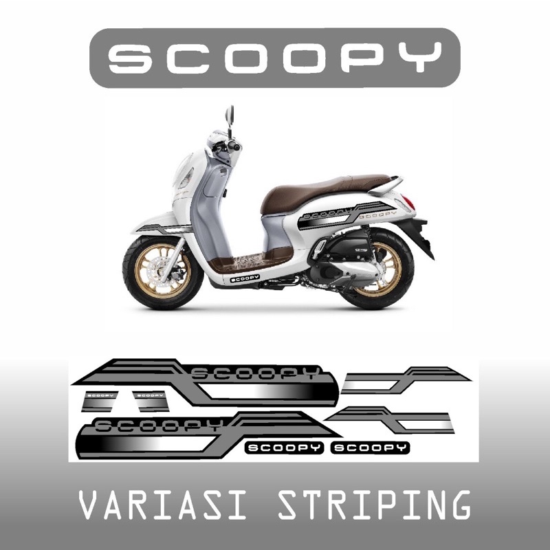 STICKER SYRIPING LIS BODY SCOOPY VARIASI HITAM PUTIH 02