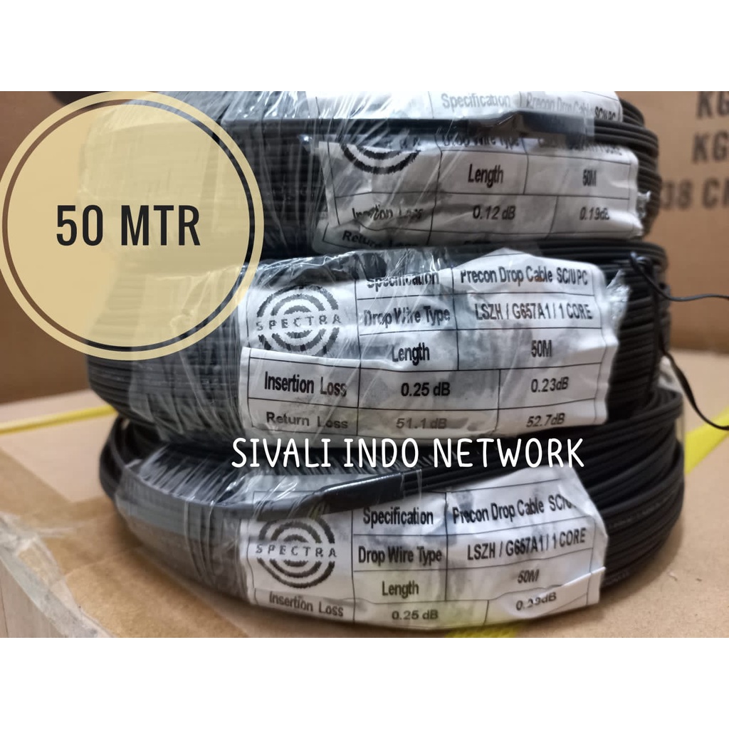 50 METER KABEL FIBER OPTIK SPECTRA KABEL FO  1 CORE  3 SELING SC UPC PRECON