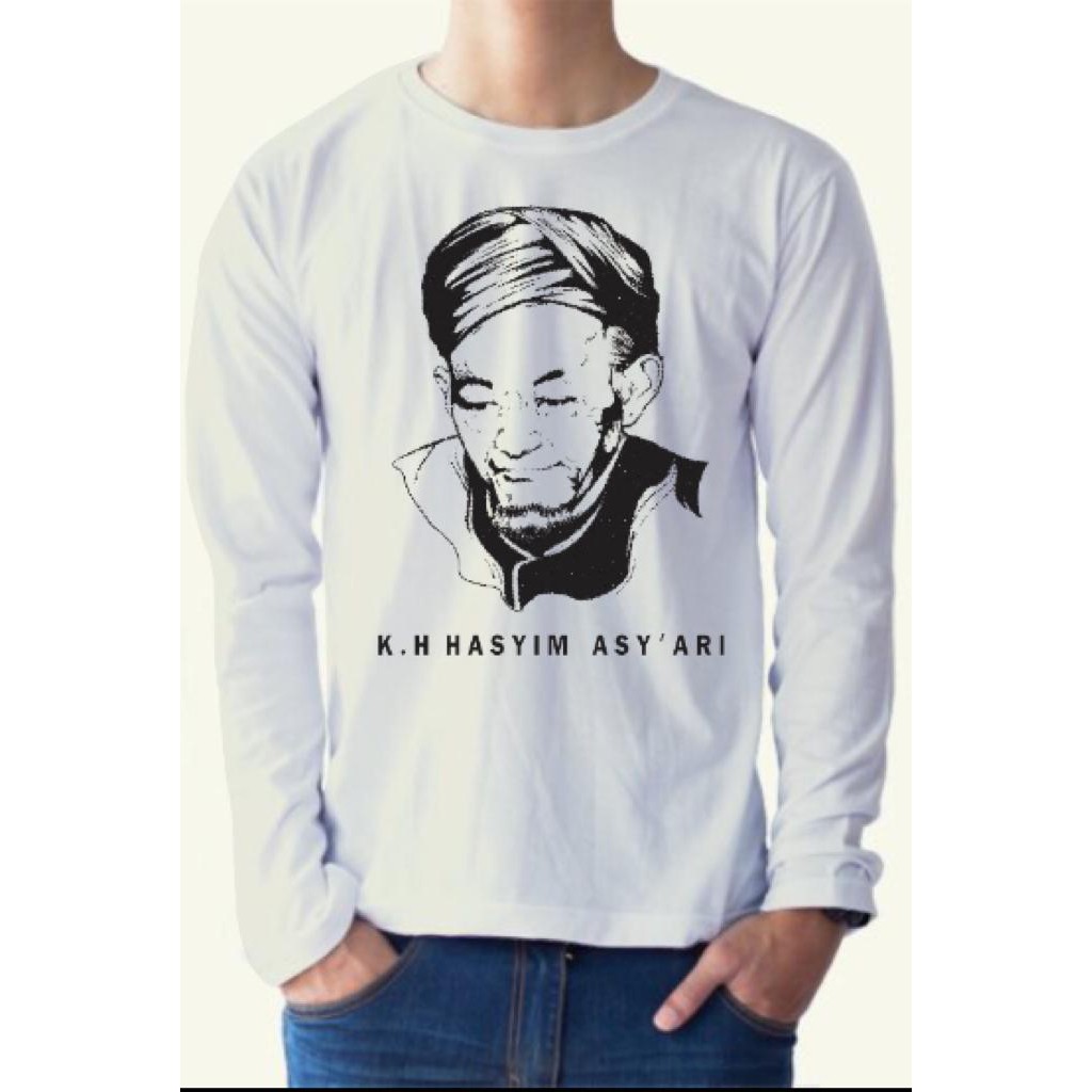 KAOS DAKWAH ISLAMI PRIA DEWASA LENGAN PANJANG BAHAN PE SABLON KH.HASYIM ASYARI-2