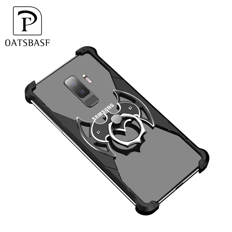OATSBASF Bat Design Bumper with Airbag Metal Case for Samsung Galaxy note 9 S9 S9+ Plus shell with