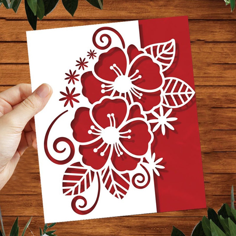 Zzz Cetakan Stensil Cutting Dies Motif Bunga Natal Bahan Metal Untuk Scrapbook / Craft DIY