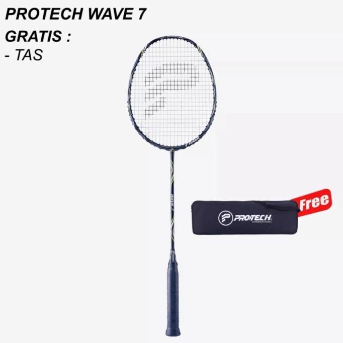 PROTECH RAKET BADMINTON WAVE 7 GRATIS TAS | 85 GRAM | MAX 35 LBS SDFS6546D
