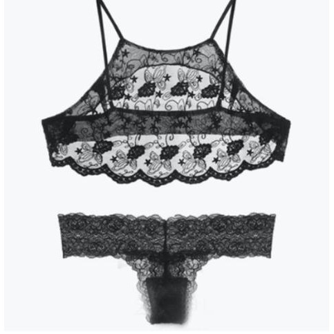 Pengiriman Cepat sexy lingerie set Bra dan g string piyama renda CD A206 - Putih, M ON SALE