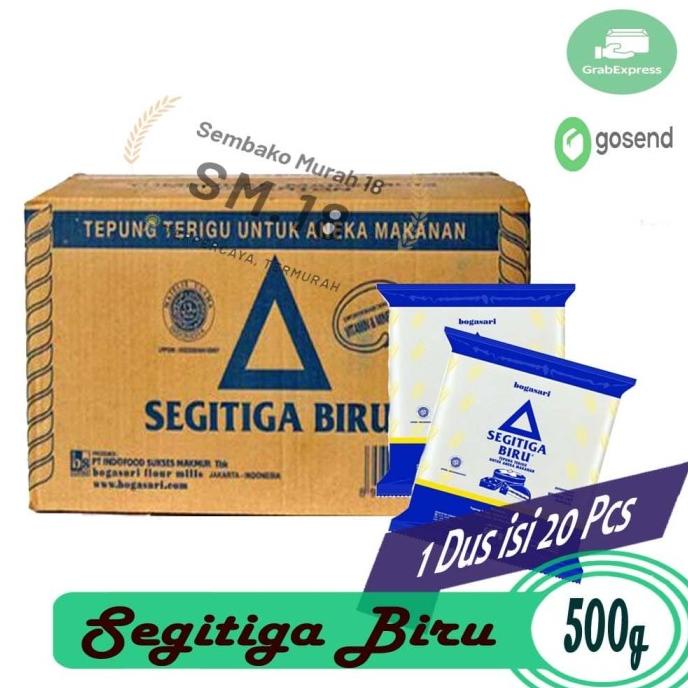 

BAYAR DITEMPAT TEPUNG TERIGU SEGITIGA BIRU 500 GR DUS ISI 20 - GROSIR BAHAN BAKU KUE