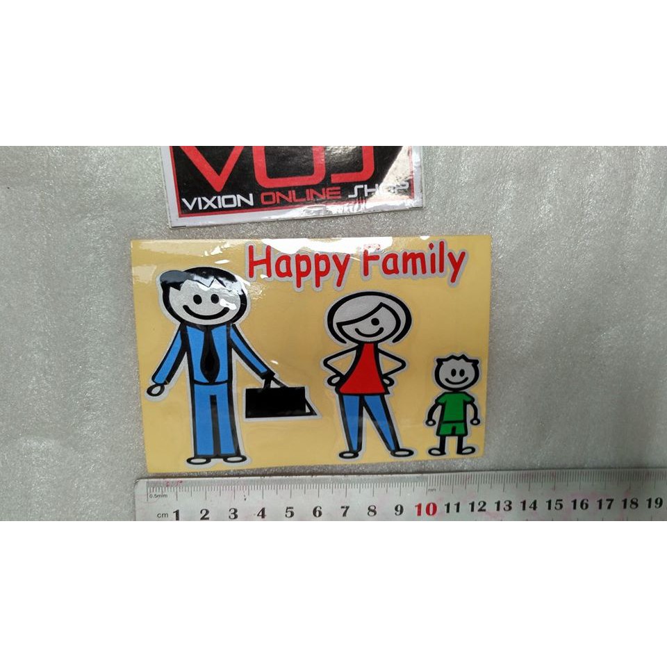 

STIKER HAPPY FAMILY WARNA 12 CM x 8 CM