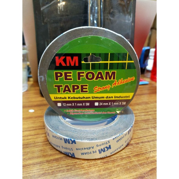 

Selotip 2 Sisi / Lem Perekat Double Tape Pe Foam Super Strong Adhesive Size 24mm x 5 Meter Double Tipe Greay/Abu
