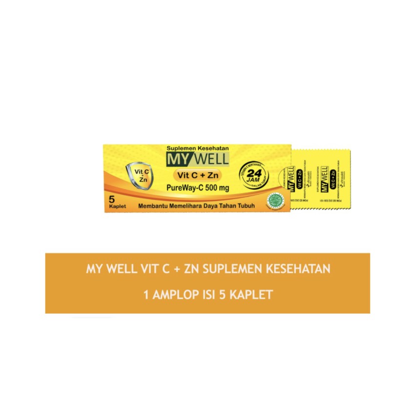 MyWell Vit C+Zinc 500mg 5's/Amplop