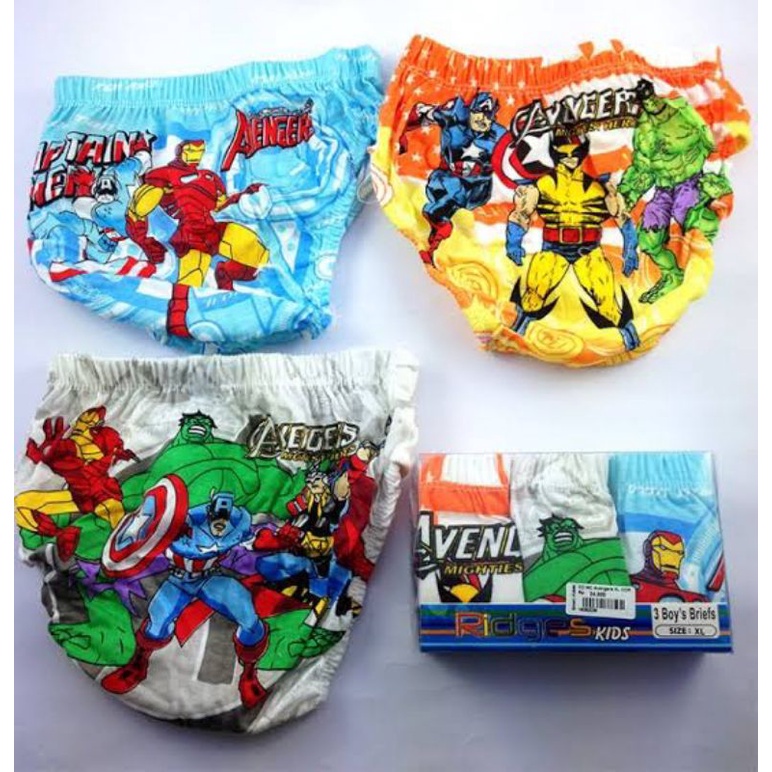 &quot;PROMO MURAH&quot; 3pcs Celana Dalam Anak Ridges Motif Karakter - Celana Dalam Anak Laki Laki - Celana Dalam Anak Motif Super Hero