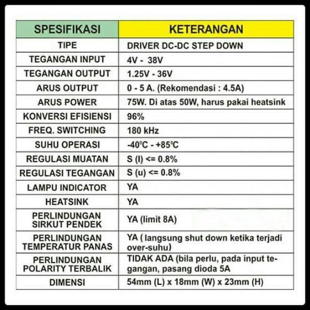 XL4015 DC-DC Step Down Buck Module Penurun Tegangan 5A Compact