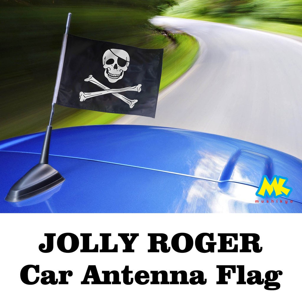 Hand Flag Jolly Roger / bendera kecil tengkorak / car antena flag