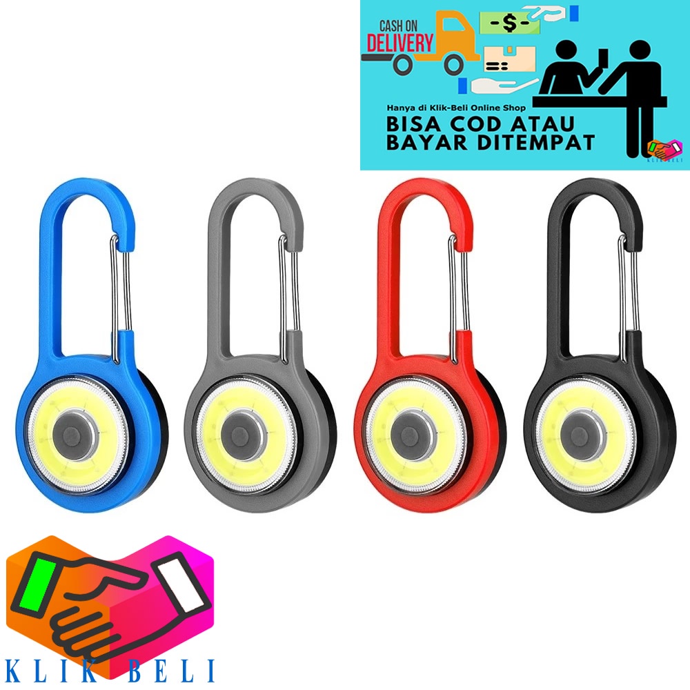 Lampu COB Carabiner LED 3 Mode / Gantungan Senter Camping Karabiner