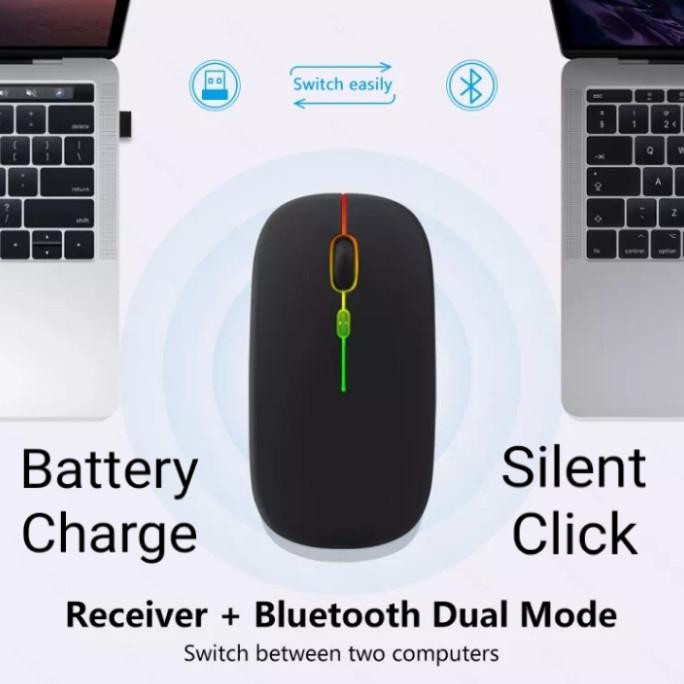 Mouse Dual Mode + Bluetooth Rechargable Silent Like Xiaomi / Logitech
