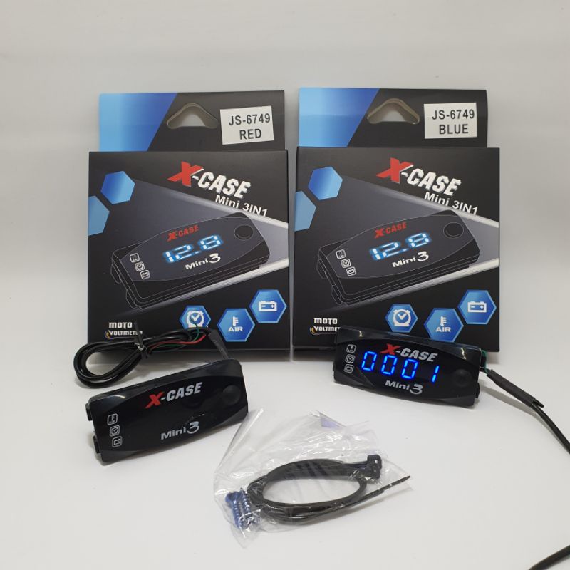 Voltmeter Volt Meter Accu Aki 3 In 1 Digital Waterpoof Universal Untuk Semua Motor Suhu Temperatur