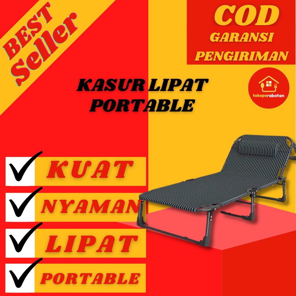 KASUR PIKNIK TEMPAT TIDUR KEMPING RANJANG LIPAT PORTABLE ADJHUSTABLE