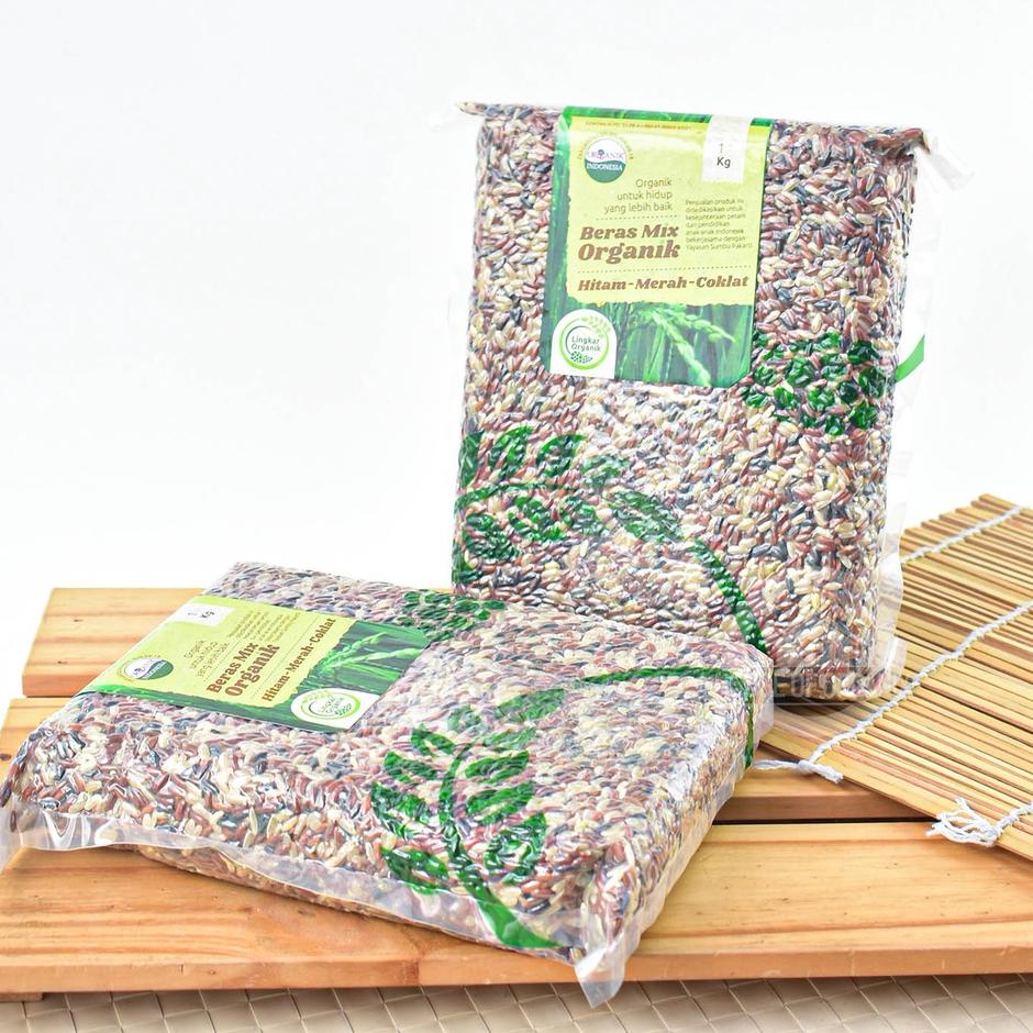 

Hot Sale - Lingkar Organik Beras Organik Mix Hitam Merah Coklat - 1 Kg