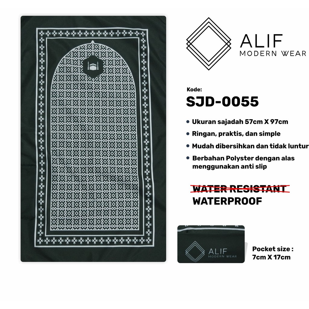 ALIF SAJADAH TRAVEL / SAKU / PORTABLE / WATERPROOF ( ALIF MODERN WEAR SJD-0055 )