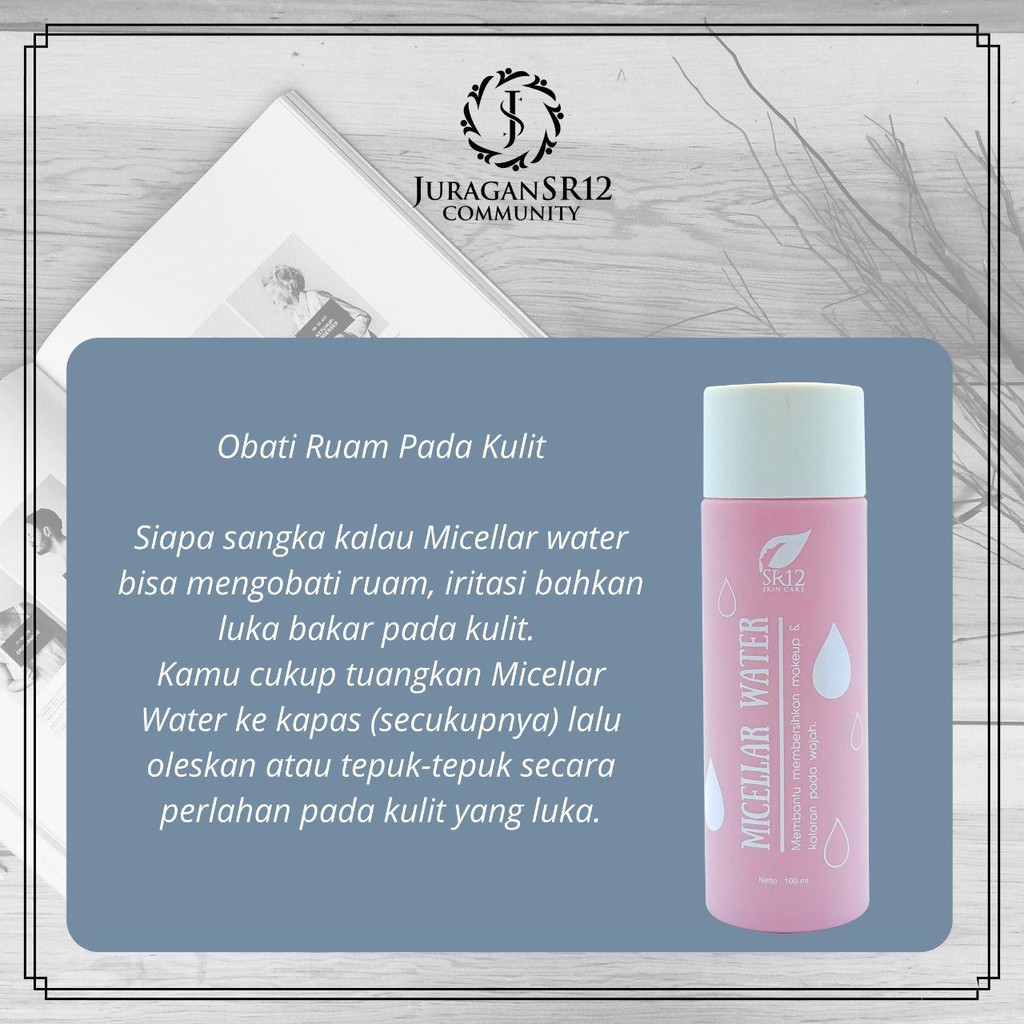 Micellar Water SR12 Skincare Bpom  Perawatan Wajah Pembersih dan Penyegar Wajah Semua Jenis Kulit