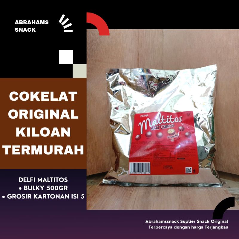 

COKELAT KILOAN ORIGINAL DELFI MALTITOS BULKY 500 GRAM DAN KARTONAN ISI 5