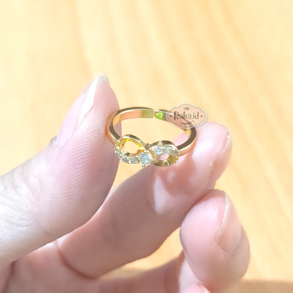 Cincin Anak Motif Infinity Mata Satu Gold Adjustable Perhiasan Anak 999