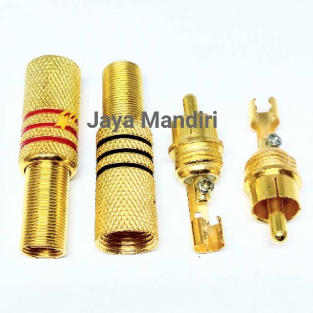 Jack RCA Gold + Baut 1set