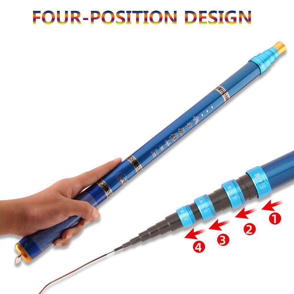 TOP 3.6m 4.5M 5.4M 6.3M Karbon Pancing Ultralight SuperHard Stream Memancing Aksesoris Casting Teleskopik