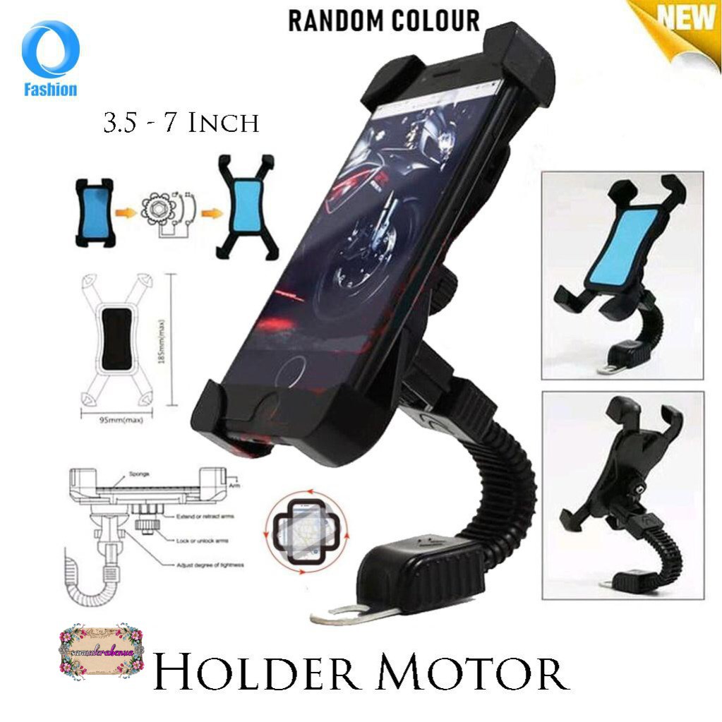 BM065 Holder motor Braket pegangan Hp / headphone buat di spion universal GPS -dudukan Hp kaca spion SB797