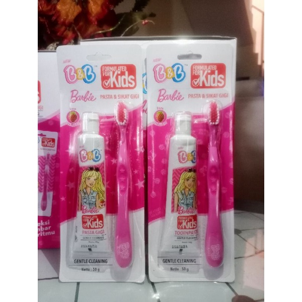 B&amp;B toothpaste &amp; brush Barbie /pasta gigi/sikat gigi