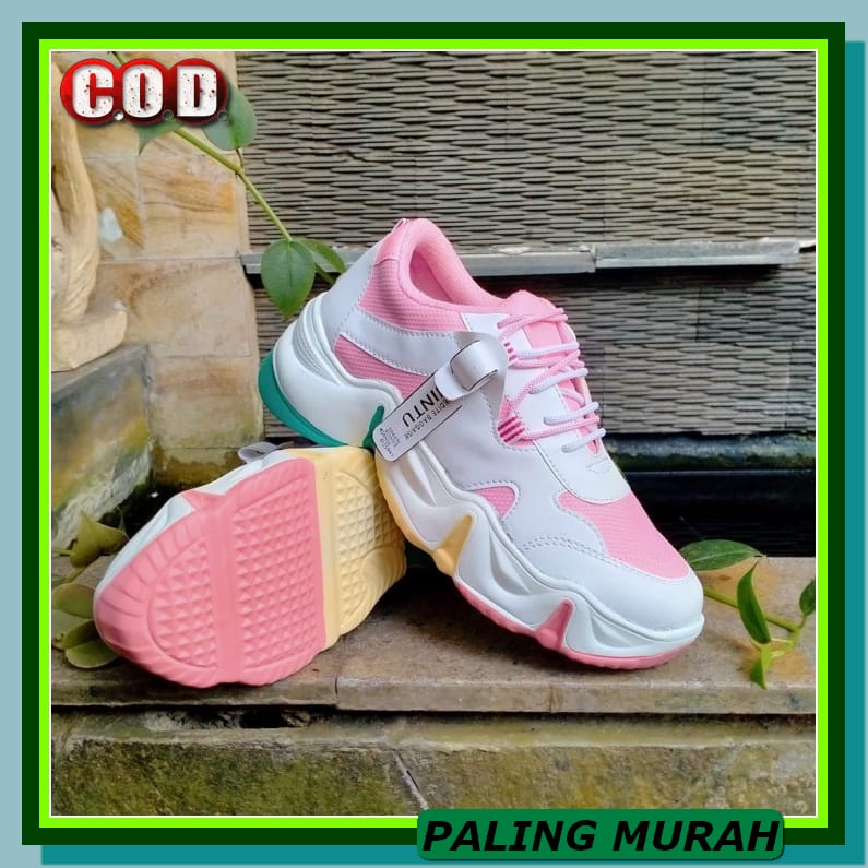 Sepatu Casual Tali Premium Pendek Hitam Sneakers Import Murah Kek CL567 Terbaru Sepatu Wanita Jintu