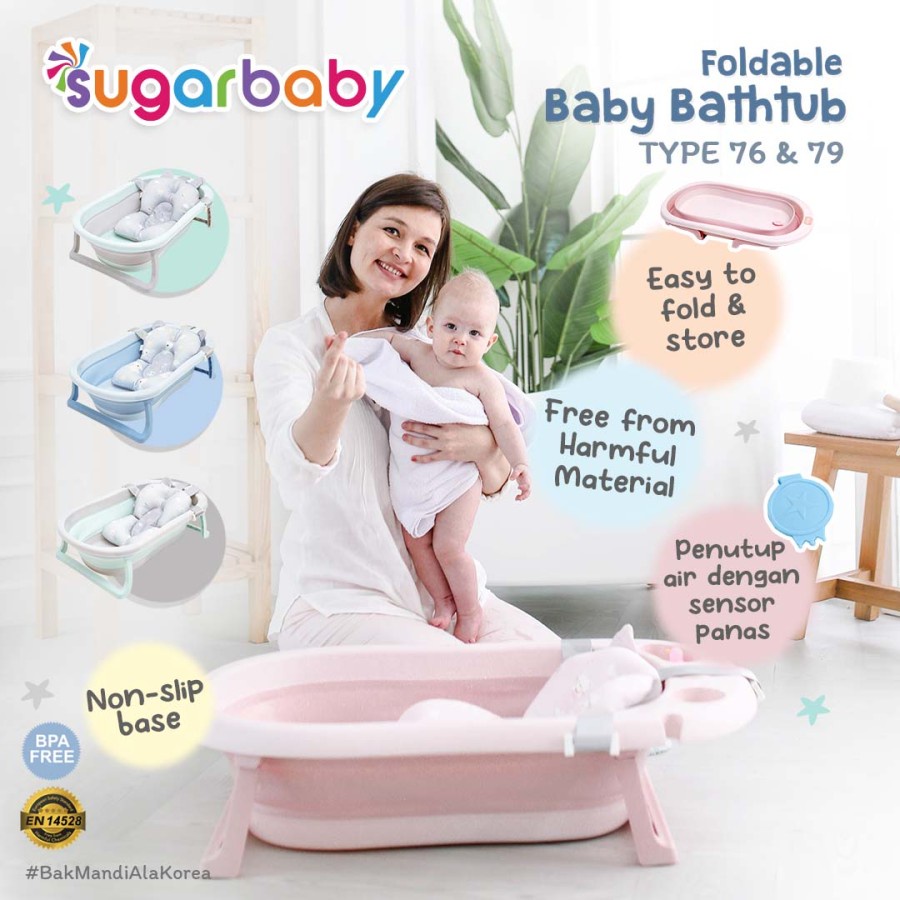 Sugarbaby foldable baby bathtub dengan sensor panas F76 &amp; F79