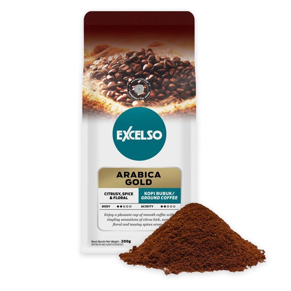 

Pasti dikirim / VnI Excelso Kopi Arabica Gold Bubuk 200G /Stok@banyak