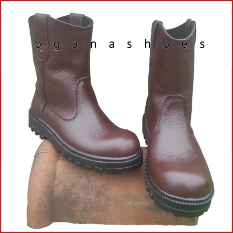 SEPATU SAFETY PROYEK KULIT ASLI SEPATU BOOT SAFETY PRIA