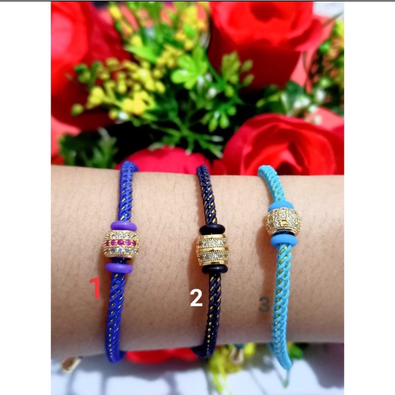 Gelang Tali TITANIUM Pandora Serut Plus Liontin Xp