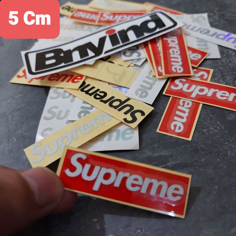 STICKER SUPREME MINI KECIL 5 CM CUTTING