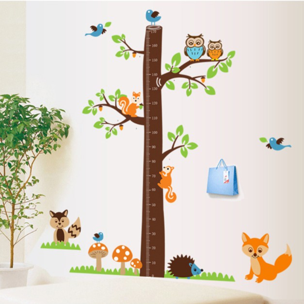 RekomendasiReliza Wall Sticker Pohon Pengukur Tinggi Badan Tree Grow Up Ay221 Stiker Dindingo