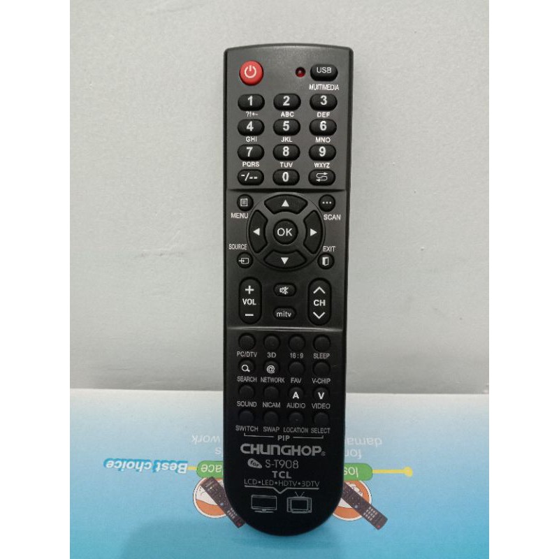 REMOT TV TCL LED/LCD UNIFERSAL/MULTY UNTUK SEMUA TIPE TV TCL