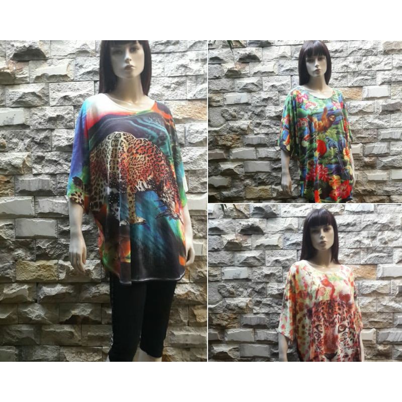 Atasan big size motif macan