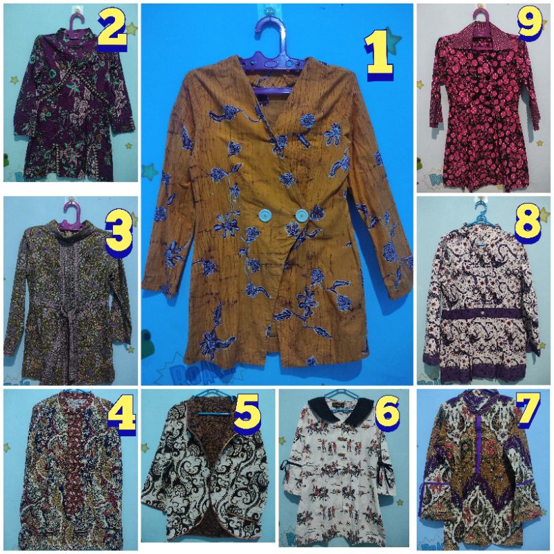 Prelov pribadi baju batik wanita/blouse batik/blazer batik/outer batik cewek