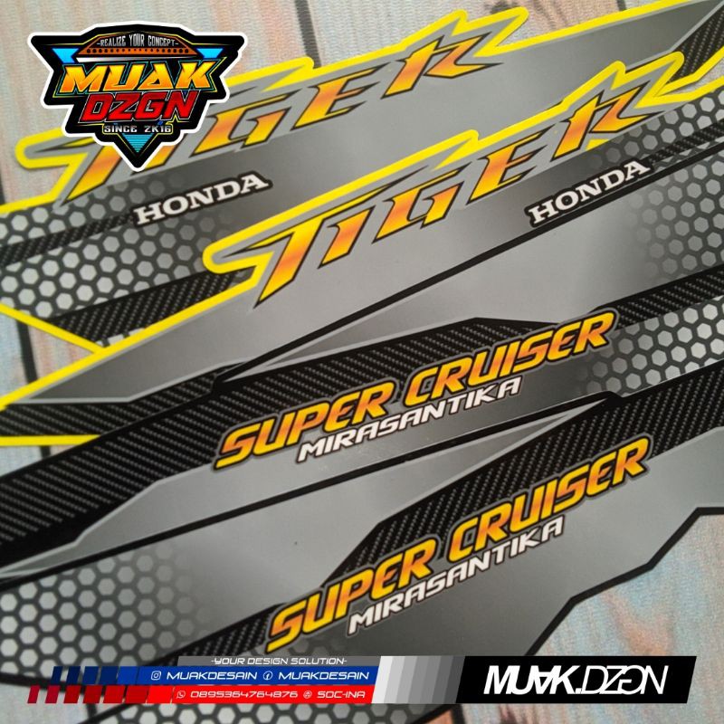 Stiker Striping Tiger 2000 / Tiger Lawas 97 Model Strada Variasi Custom Tulisan