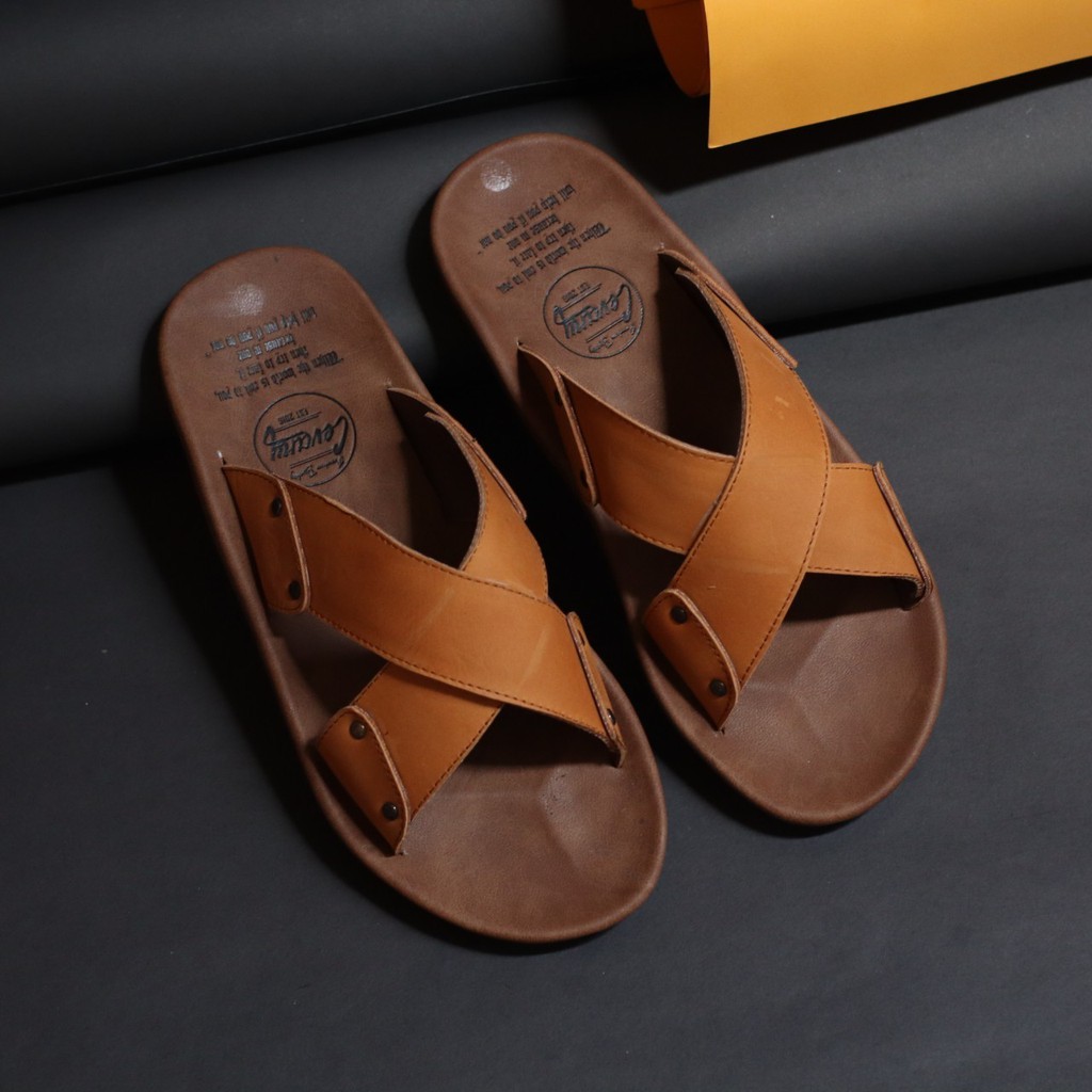 XMIN|Chinel Sandal Kulit pria kasual Original Distro Murah Anti Slip