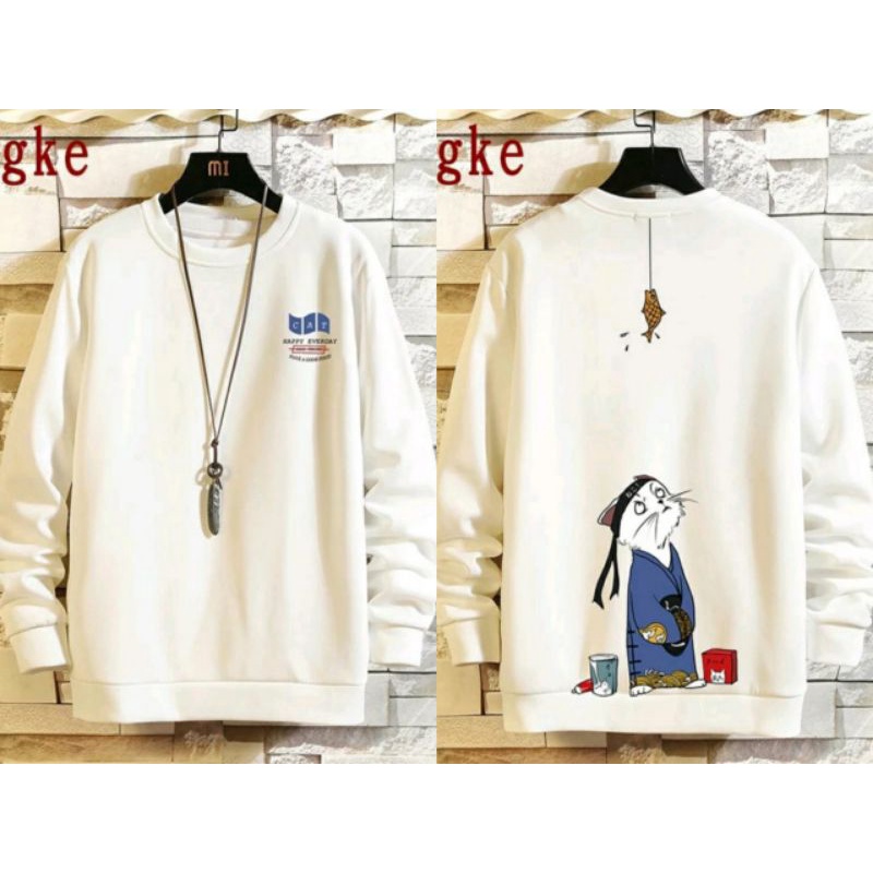 Sweater Pria Turn Cat Sweater Fleece Big Size Sweater Cowok Size M - XXL 2 warna 005
