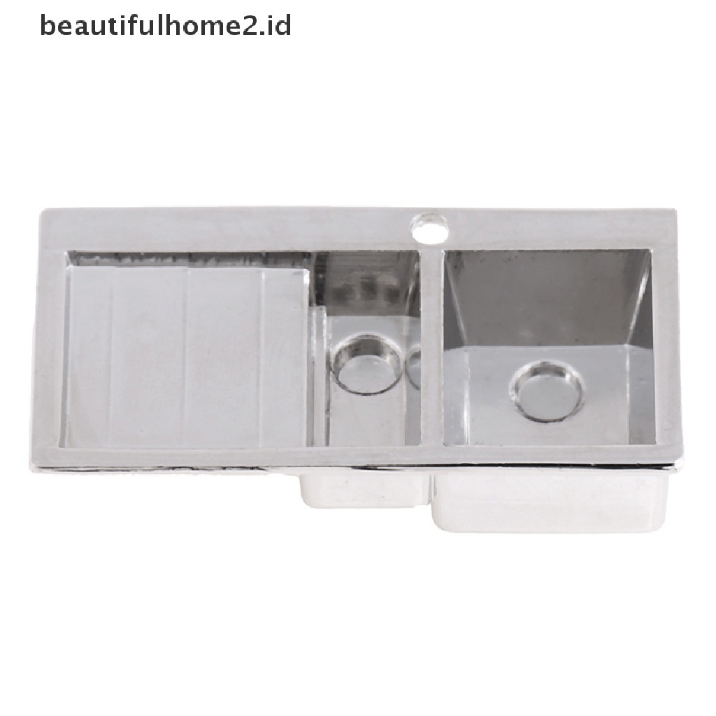 (beautifulhome2.id) Mainan Miniatur Wastafel Dapur / Kamar Mandi Bahan alloy Untuk Aksesoris Rumah Boneka