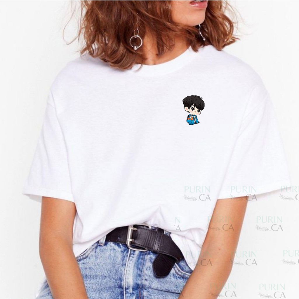 Baju Kaos Wanita NCT 127 Doyoung Cute Cartoon