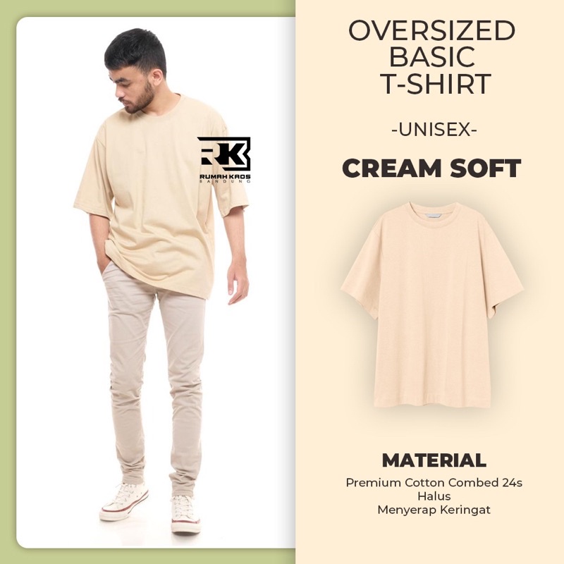 KAOS POLOS OVERSIZE COTTON COMBED 24S TEBAL HALUS PREMIUM OVERSIZED